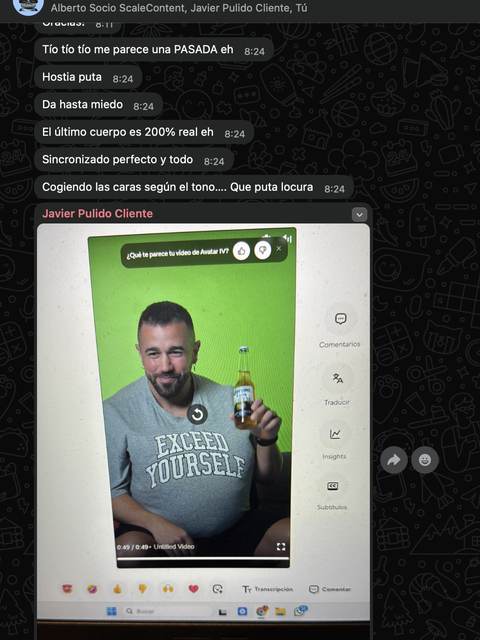 WhatsApp real: reacción al ver su clon
